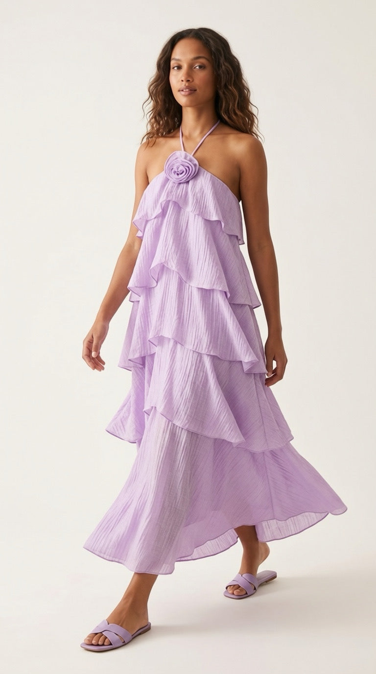 Rosier Rose Detail Maxi Dress