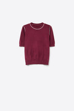 Nervuré Cap Sleeve Knit Sweater