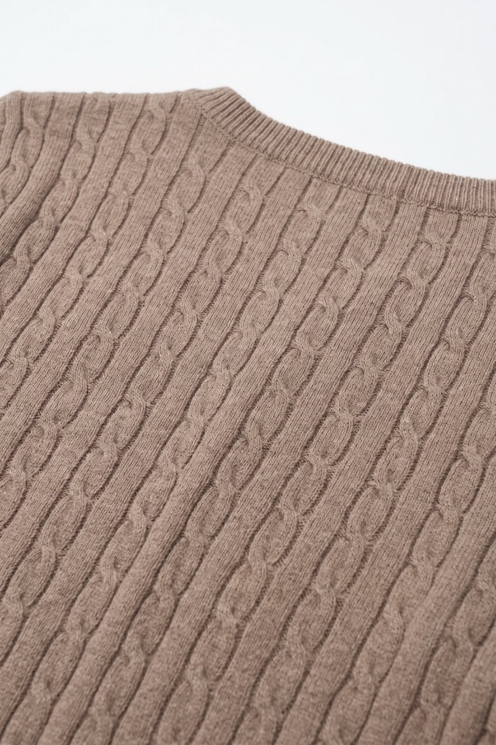 Câble Fine Knit Crew Neck