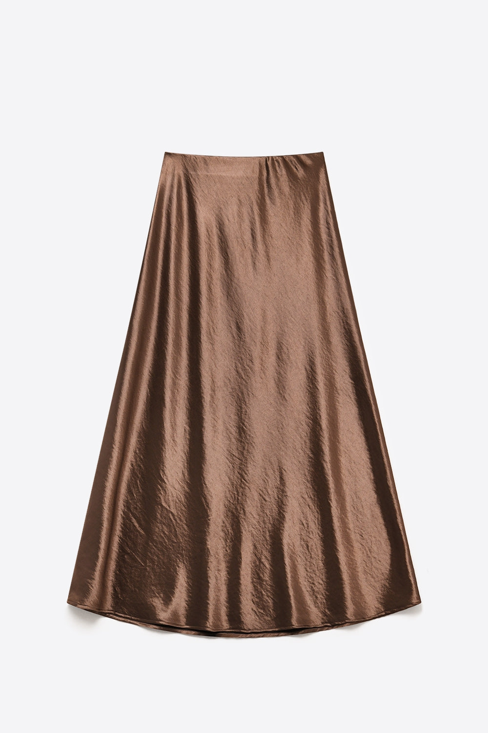 Luisant Satin Midi Skirt