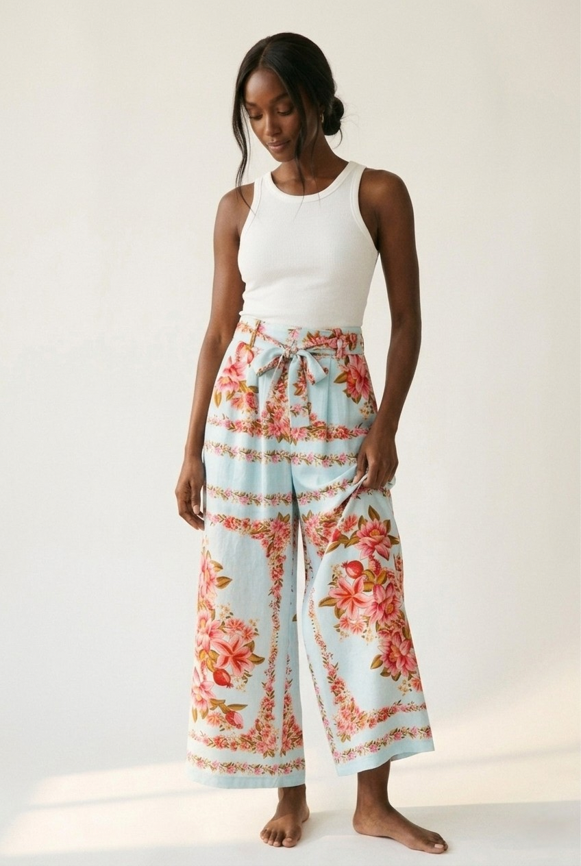 Pivoine Floral Wide Leg Pants