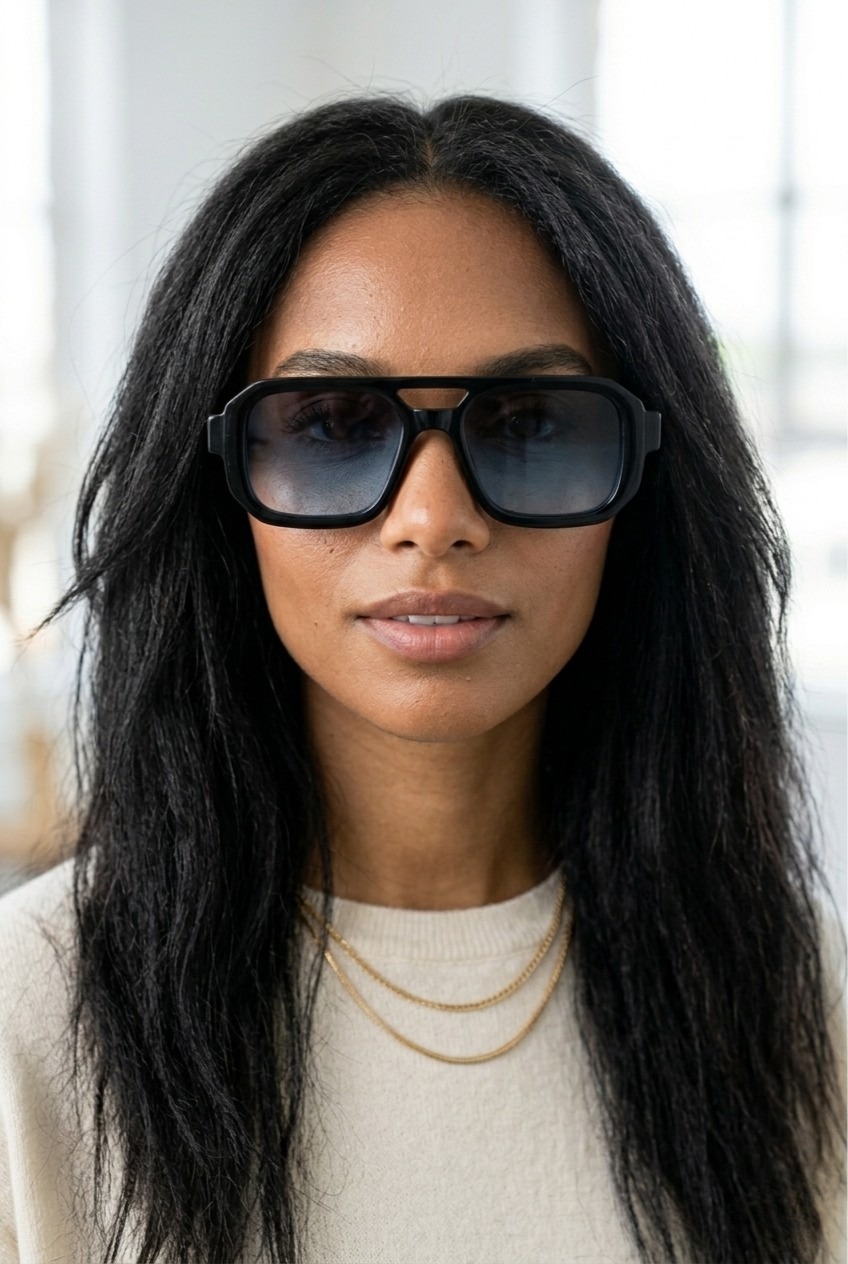 Ombré Gradient Geometric Sunglasses