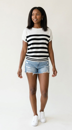 Marinière Stripe Knit Sweater Top