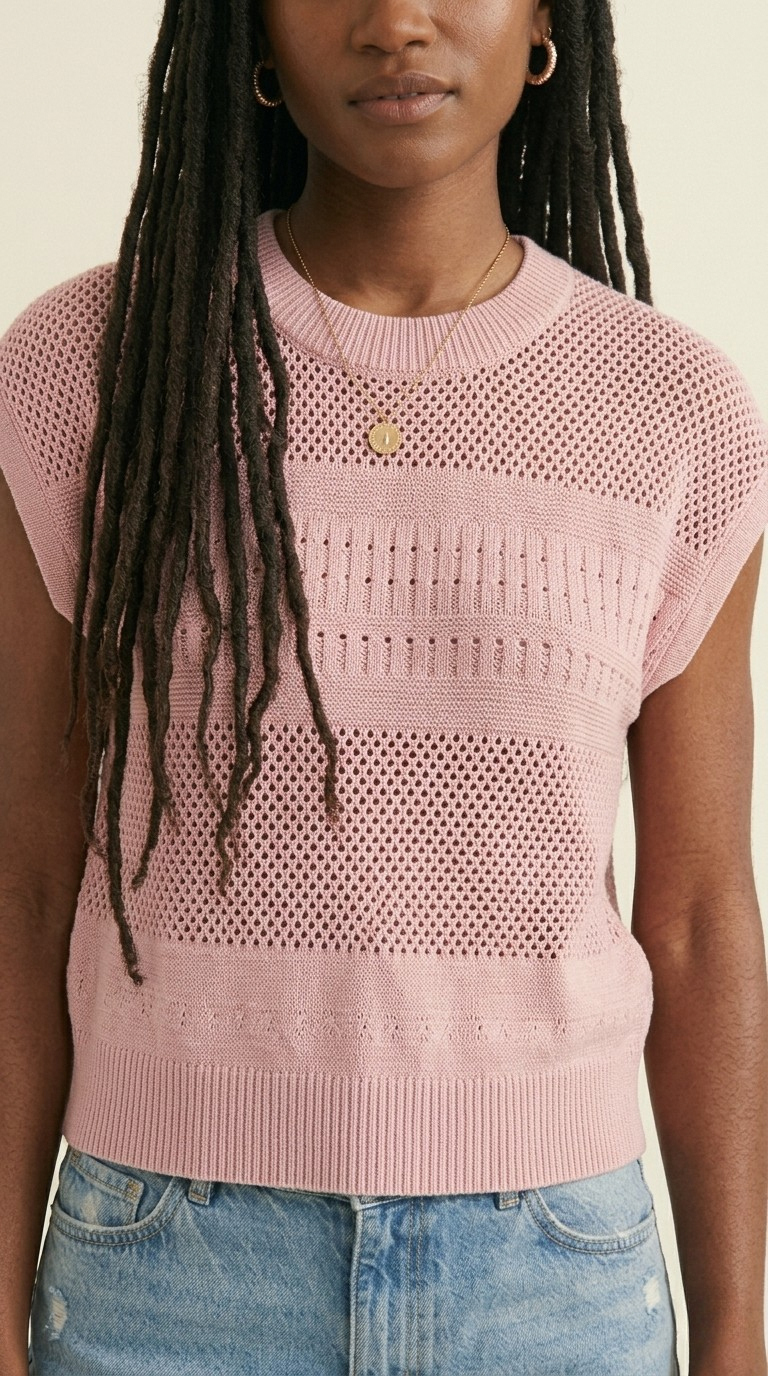 Treillis Cap Sleeve Sweater