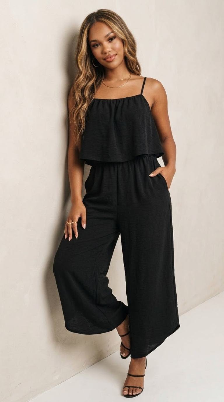 Crêpe Wide Leg Jumpsuit