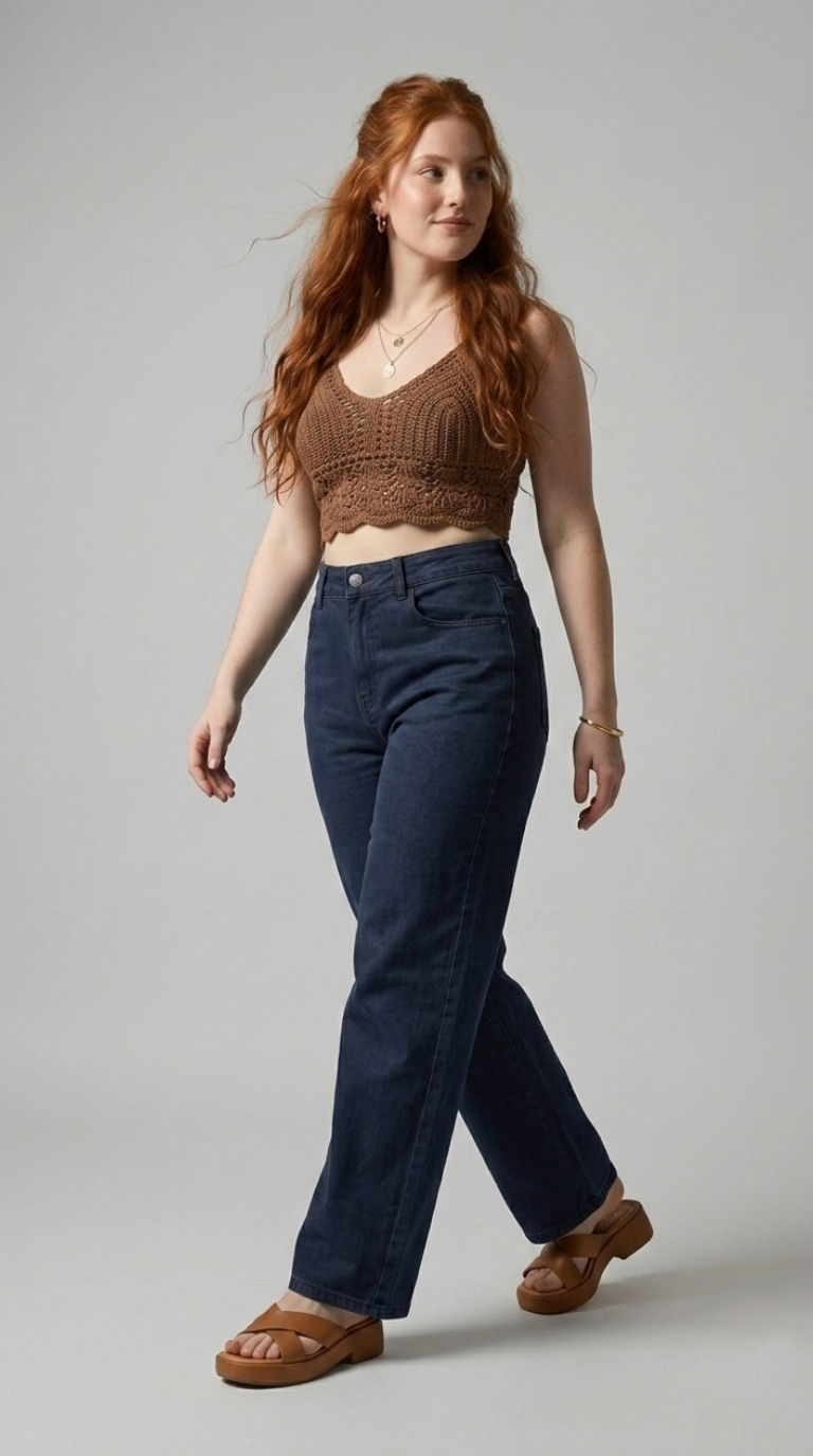 Genou Wide Leg Jeans