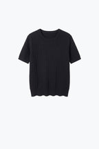 Câble Fine Knit Crew Neck