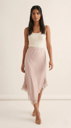 Asymétrie Satin Lace Skirt