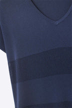 Onde Navy Stripe Texture Knit Sweater