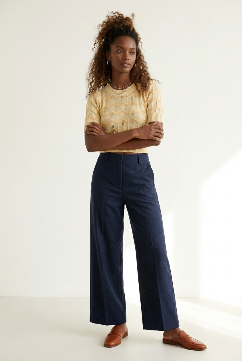 Solstice Herringbone Crop Sweater