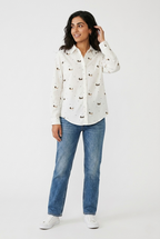 Teckel Dachshund Print Button-Up Shirt