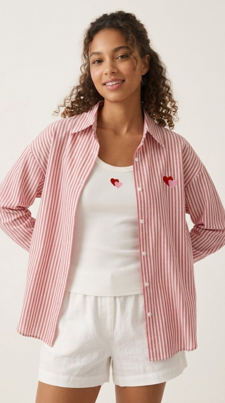Amour Stripe Shirt & Tank Set