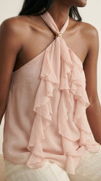 Anneau Ruffle Halter Top