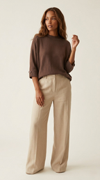 Nacelle Button Sleeve Knit Sweater