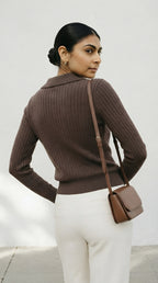 Câble Polo Knit Sweater