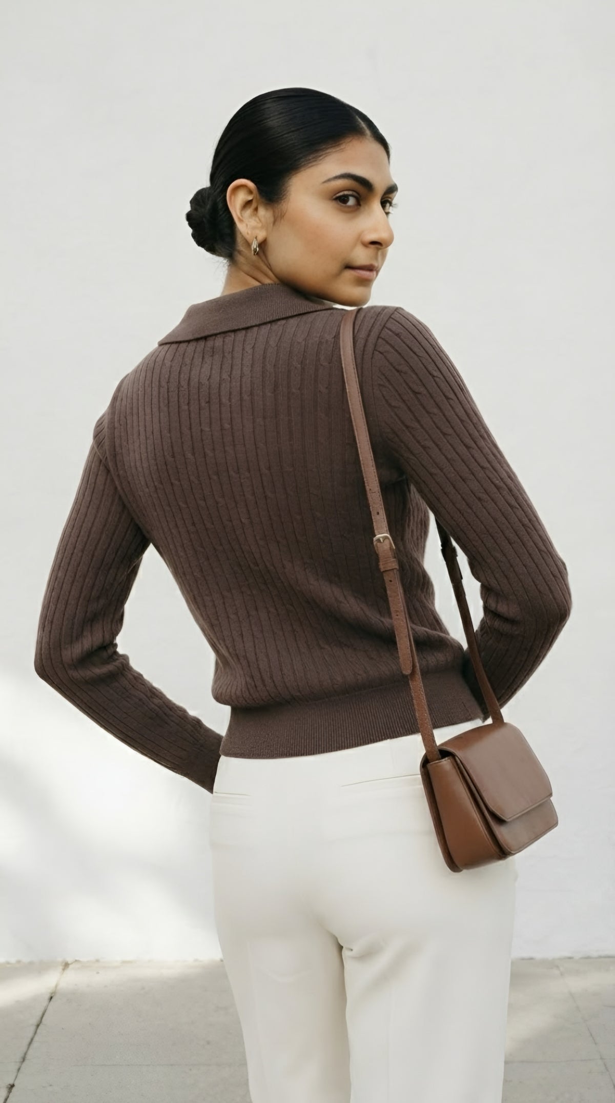 Câble Polo Knit Sweater
