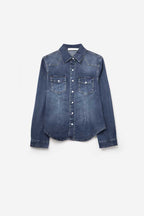 Indigo Denim Button-Up Shirt