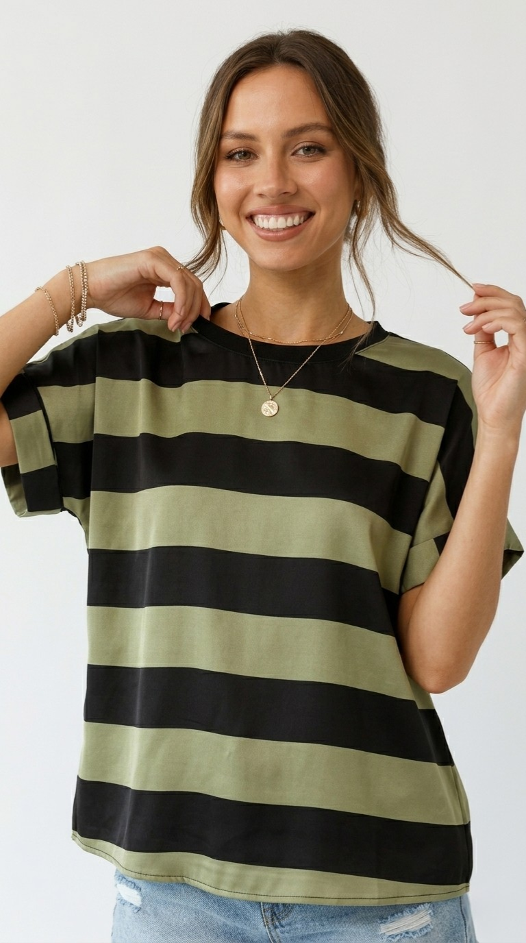 Rayé Stripe Satin Tee
