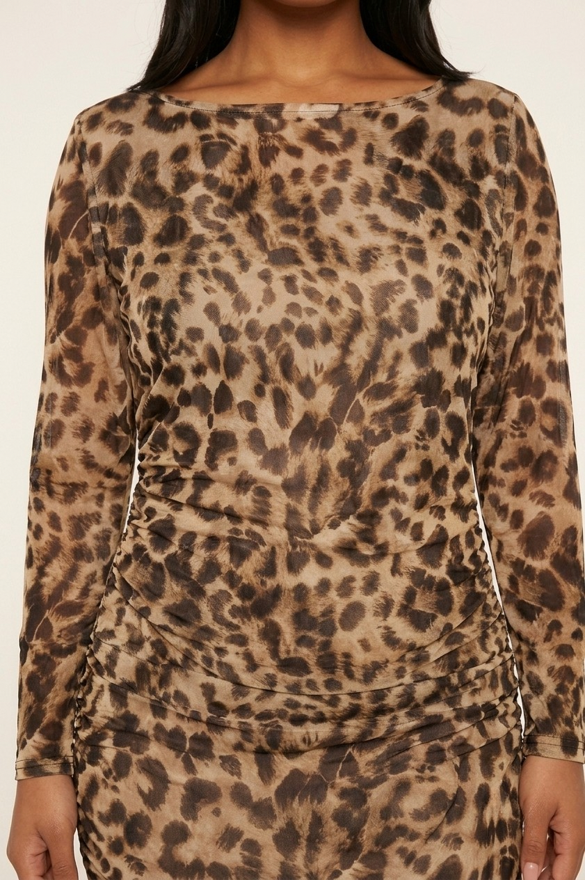 Féroce Leopard Bodycon Midi Dress