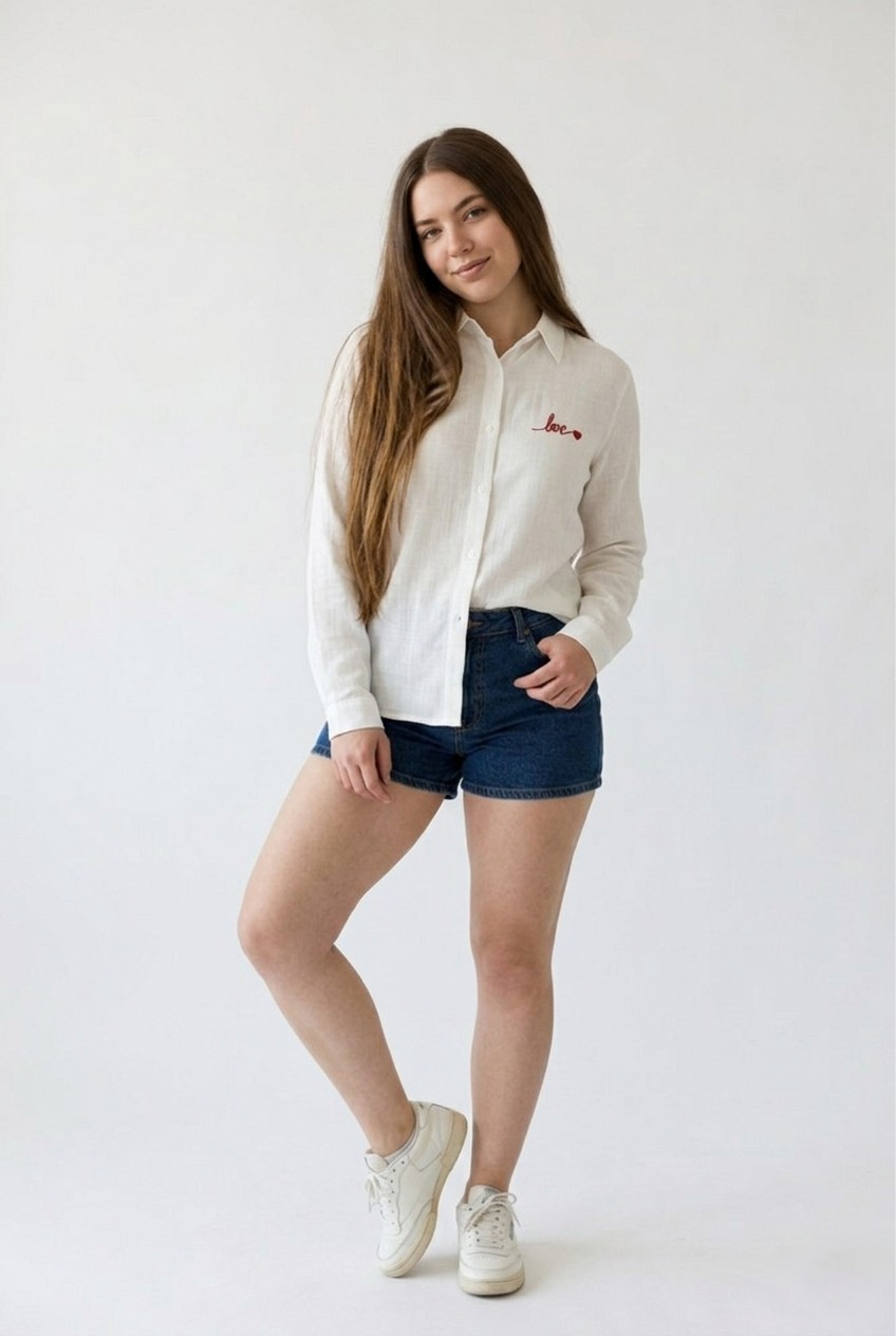 Tendresse Love Embroidered Shirt