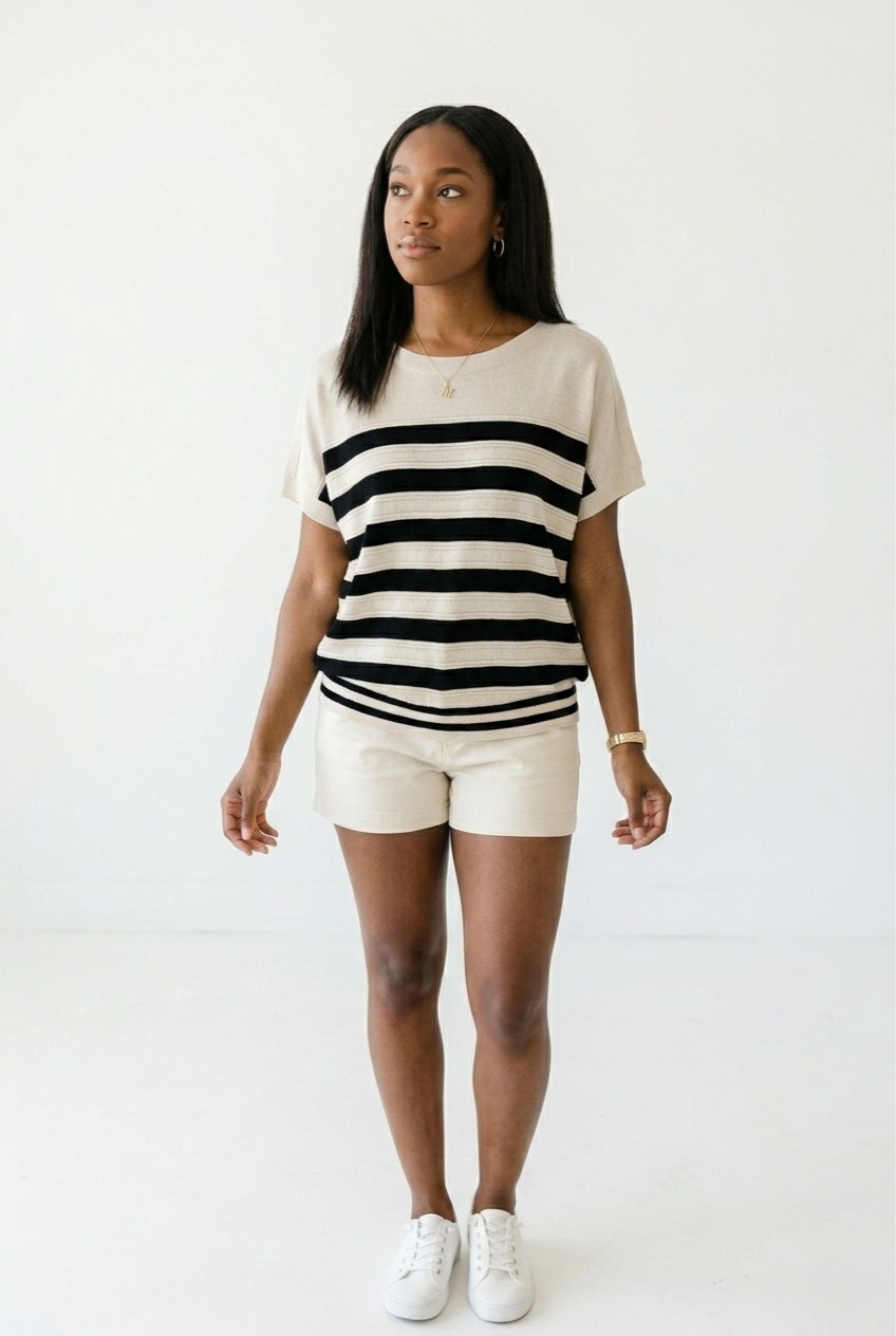 Marinière Stripe Knit Sweater Top