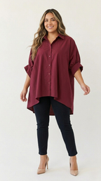 Amplitude Oversized Button Blouse