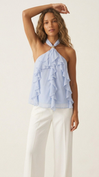 Anneau Ruffle Halter Top