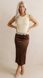 Nacre Beaded Scallop Blouse