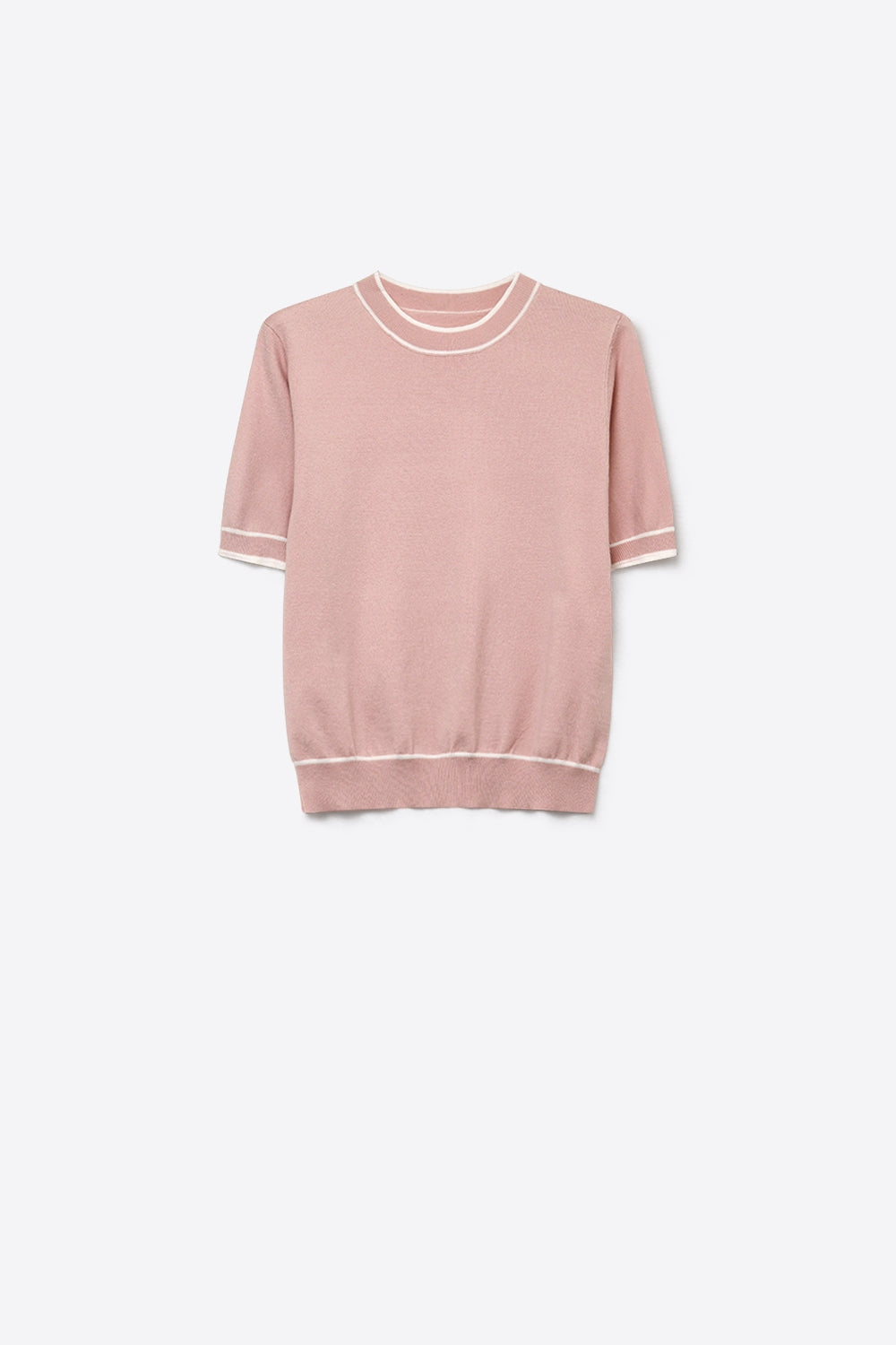 Fil Fine Knit Contrast Trim Sweater