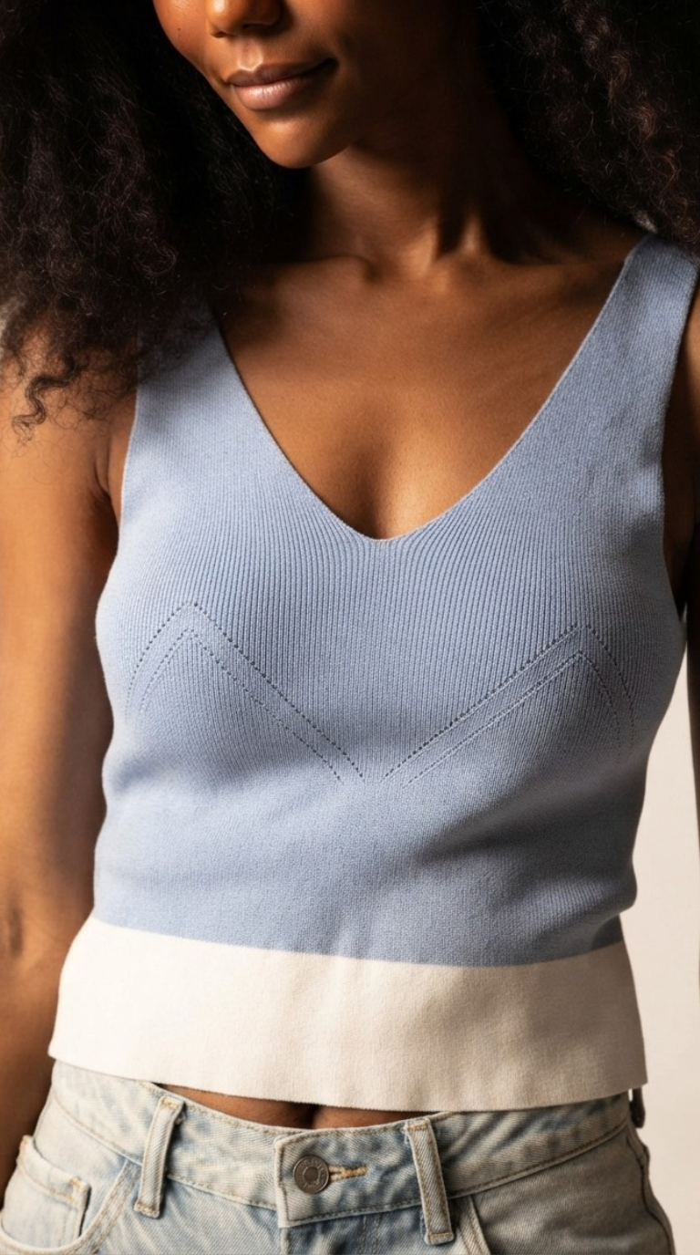 Bordure Contrast Hem Tank