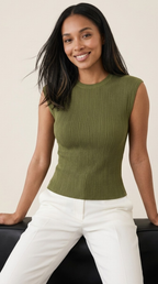 Collet Ribbed Sleeveless Sweater