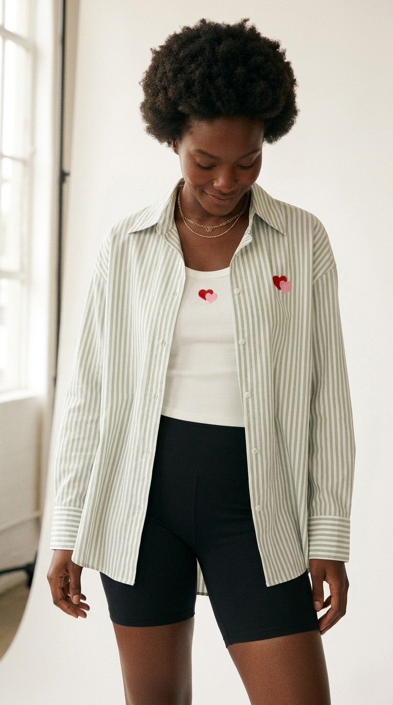 Amour Stripe Shirt & Tank Set