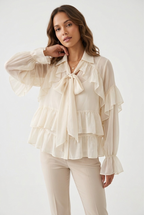 Volant Ruffled Chiffon Blouse