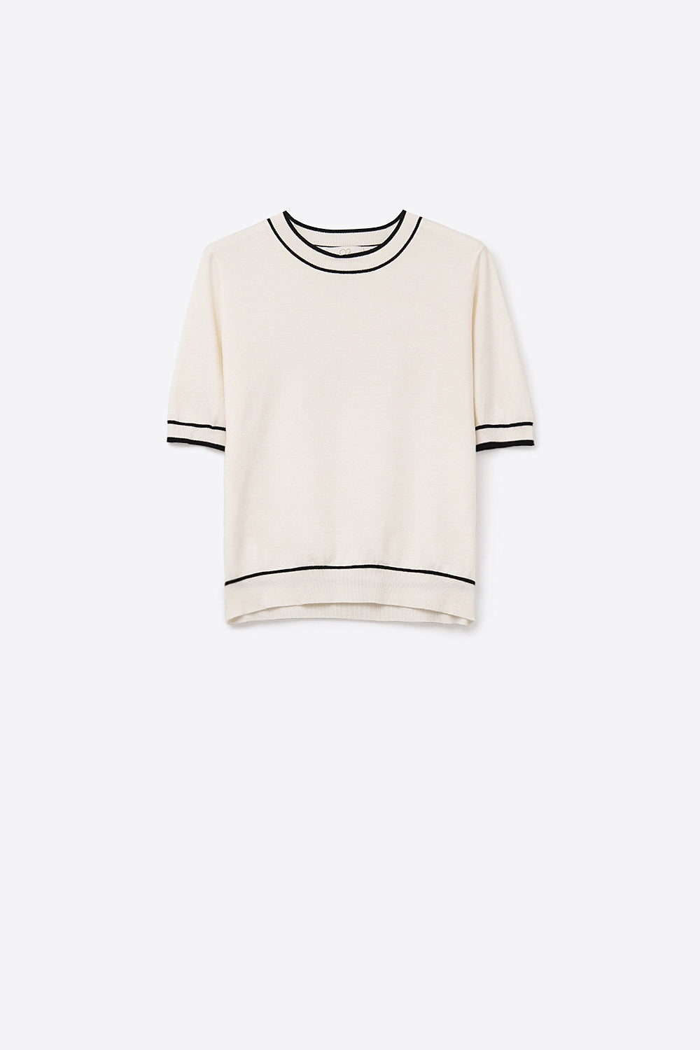 Fil Fine Knit Contrast Trim Sweater
