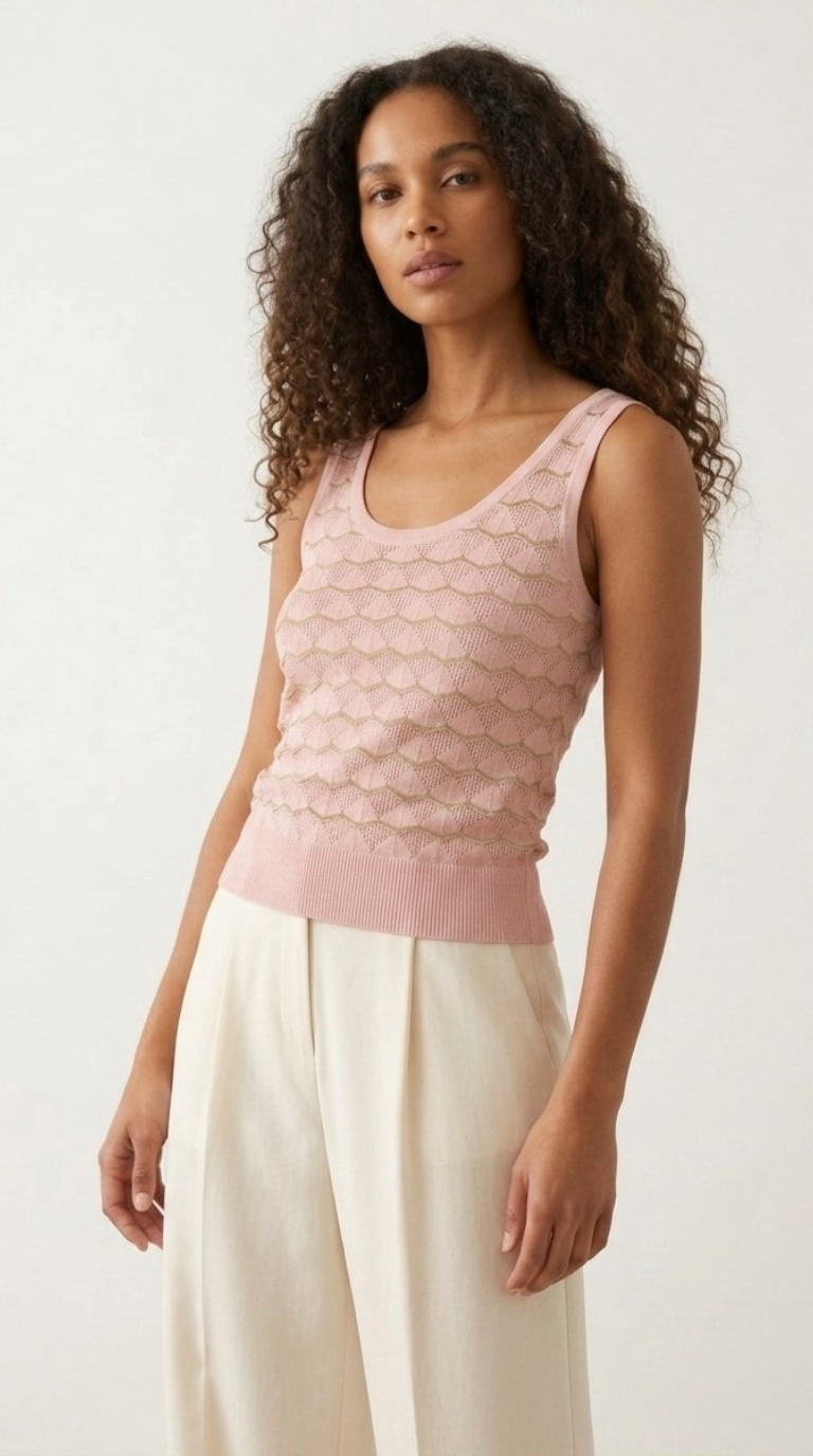 Lucent Metallic Knit Tank
