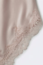 Asymétrie Satin Lace Skirt