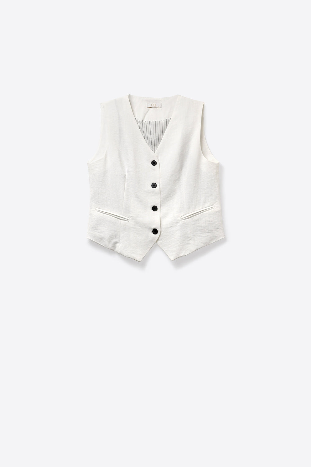 Blanc Textured Button Vest