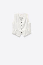Blanc Textured Button Vest