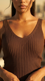 Nerveux Ribbed V-Neck Tank