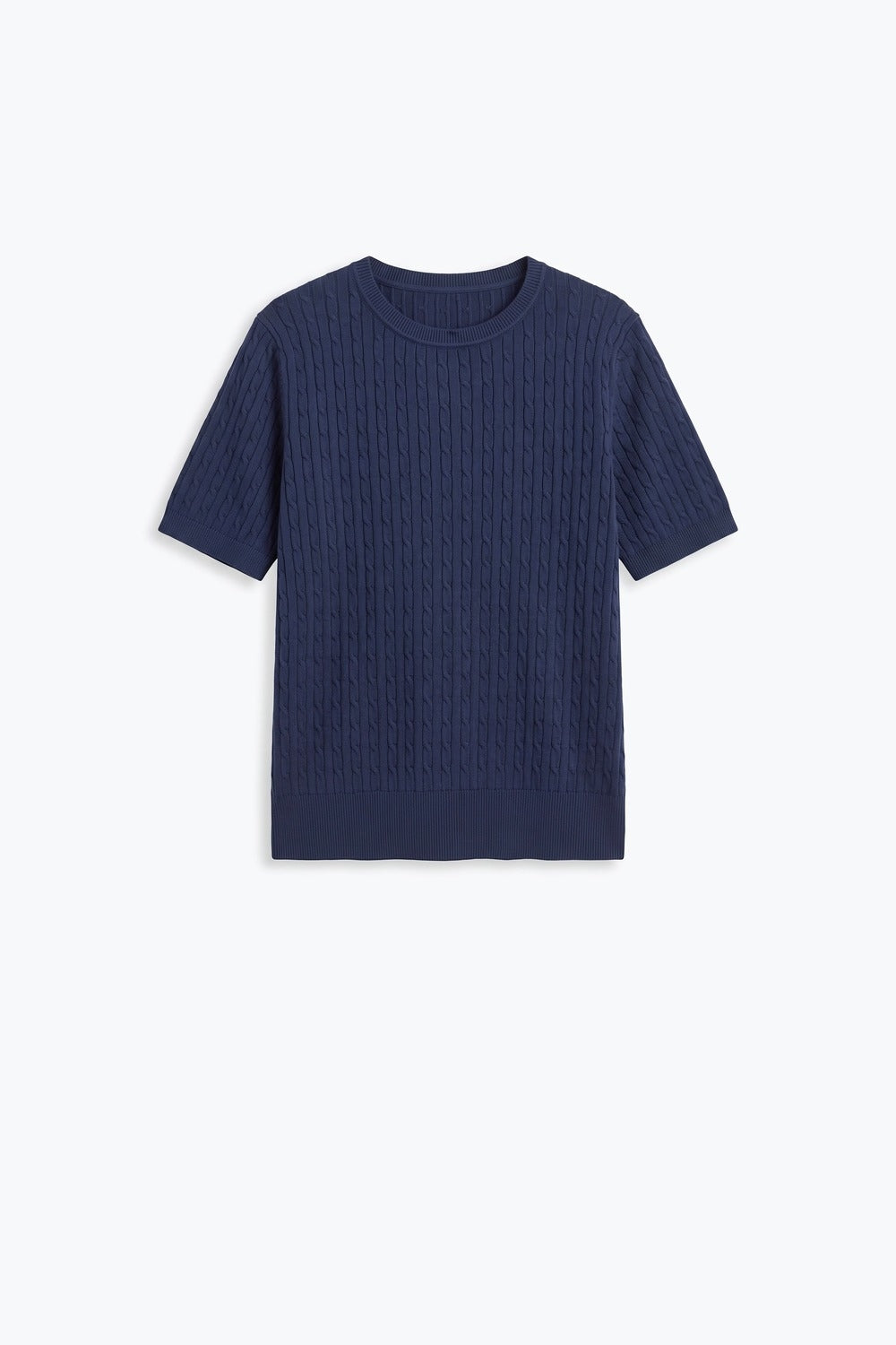 Câble Fine Knit Crew Neck