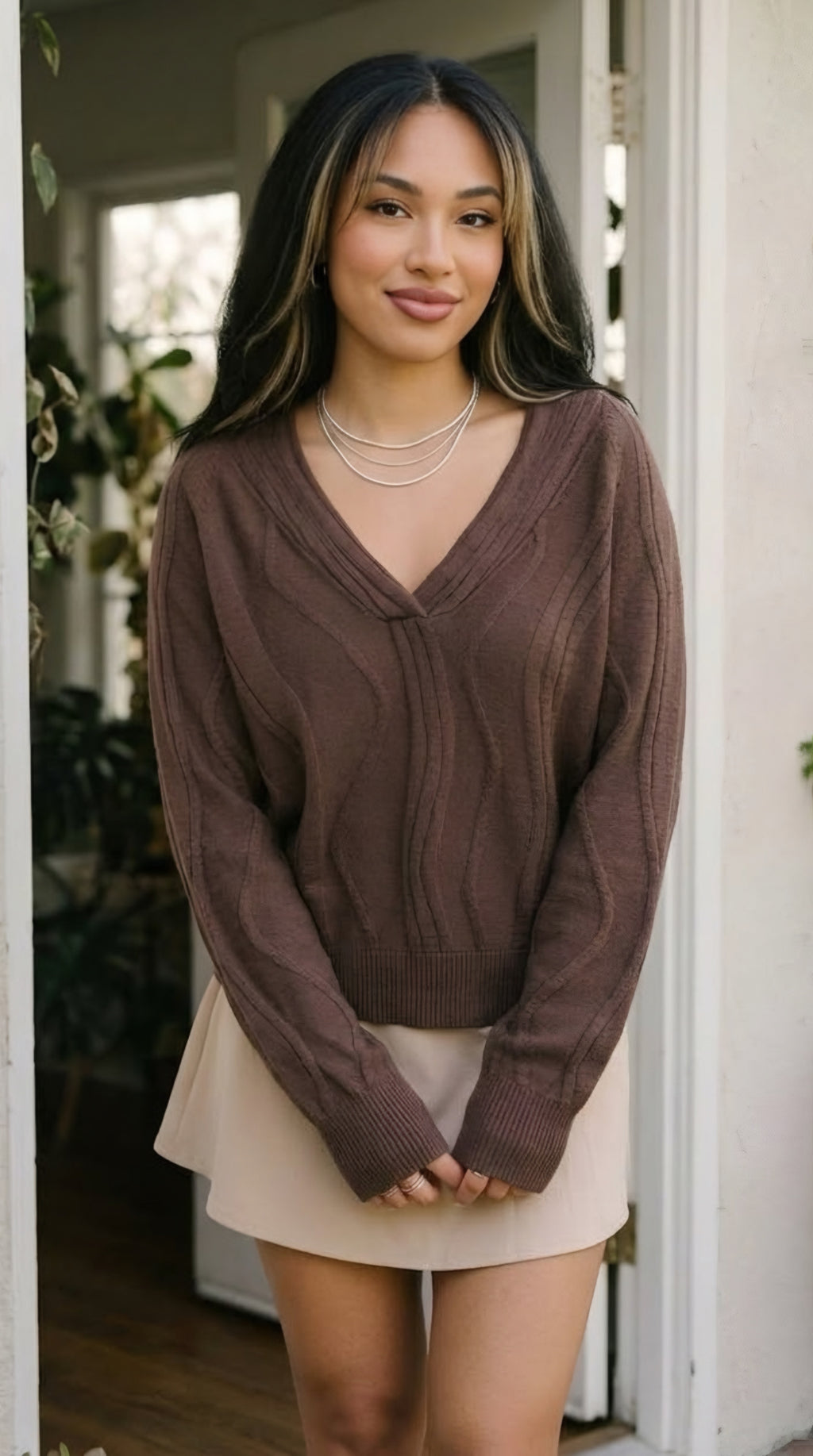 Vague Wave Knit Sweater