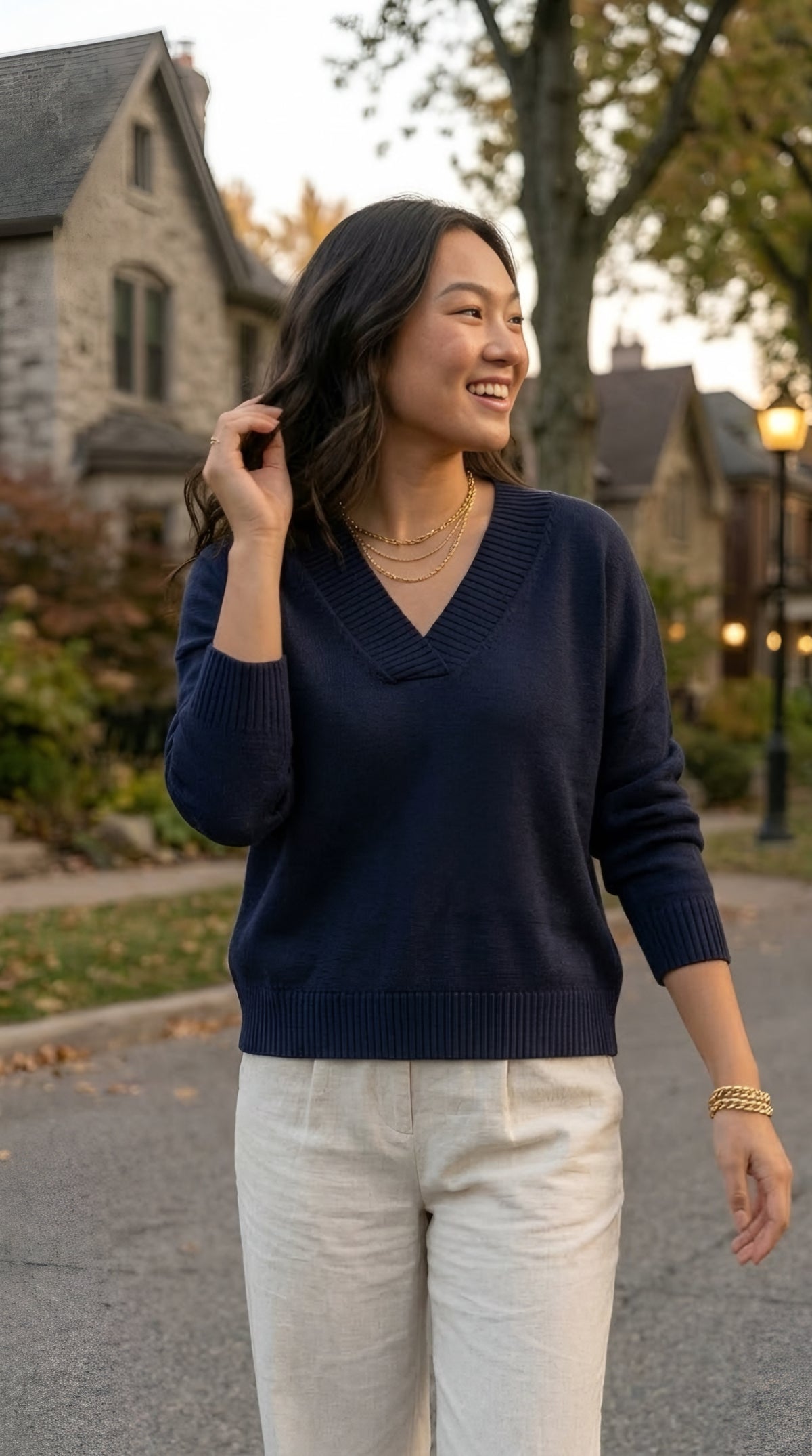 Solstice V-Neck Knit Jumper