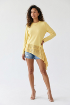 Miel Crochet Insert Asymmetrical Top