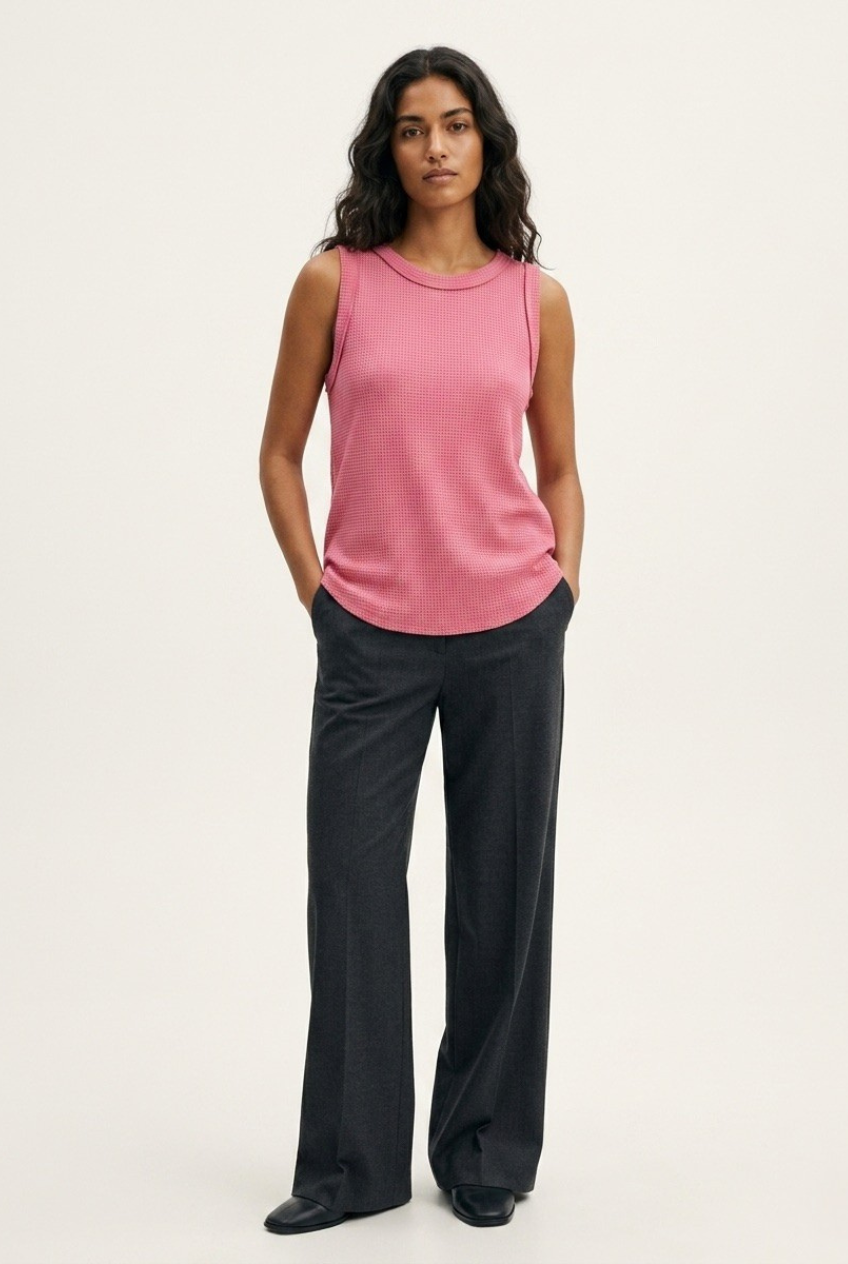 Alvéole Round Neck Waffle Tank