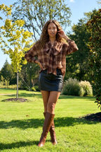 Carreaux Lurex Check Blouse