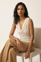Voile Lace Cowl Tank