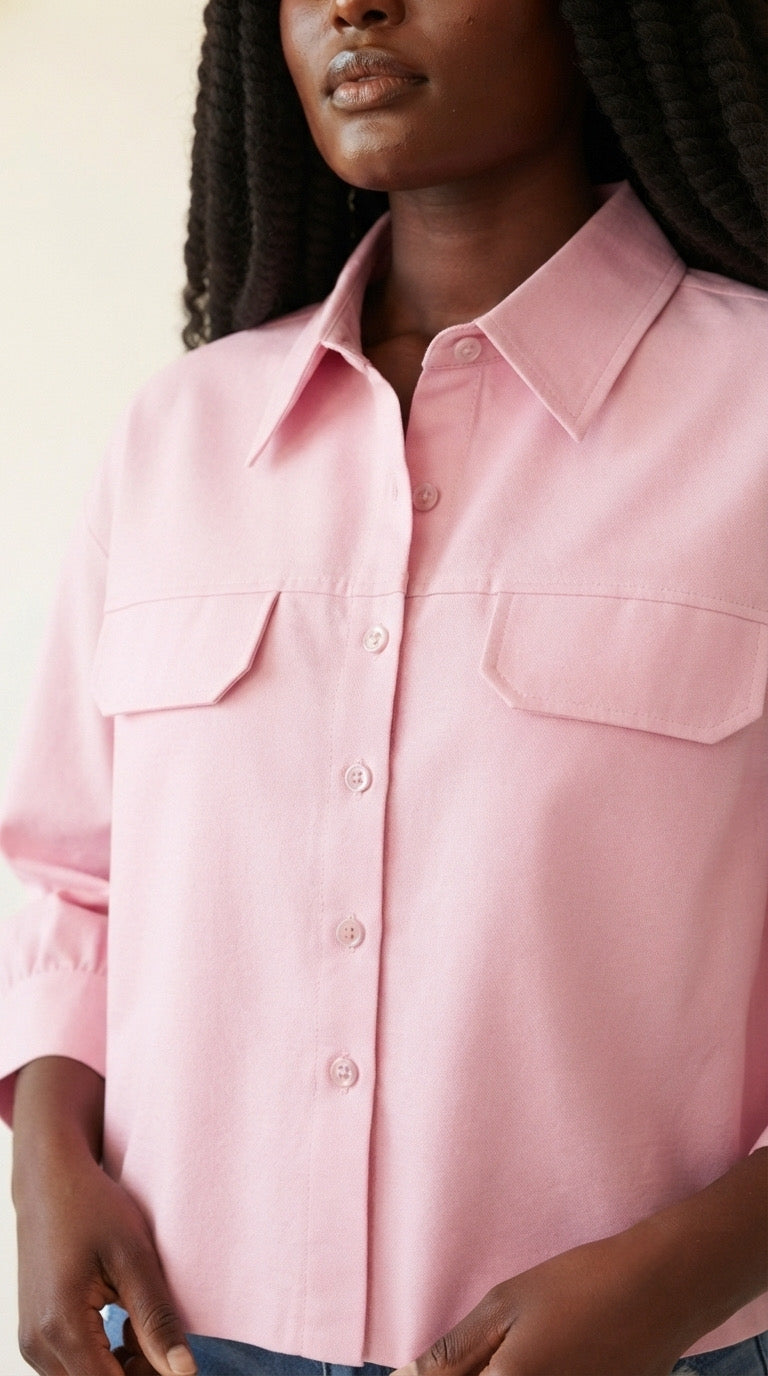 Bouton Cropped Pocket Shirt