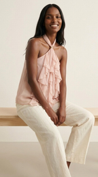 Anneau Ruffle Halter Top