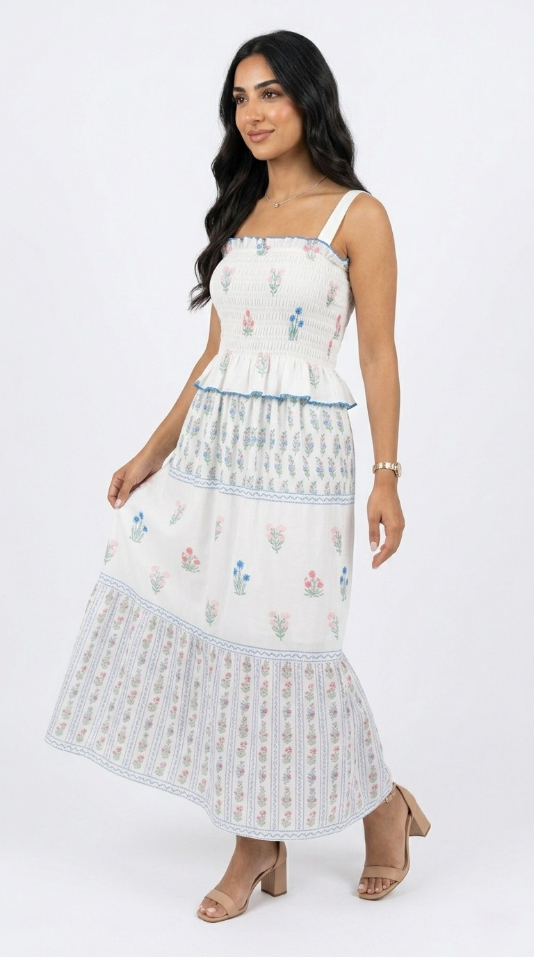 Printanier Mixed Floral Midi Dress