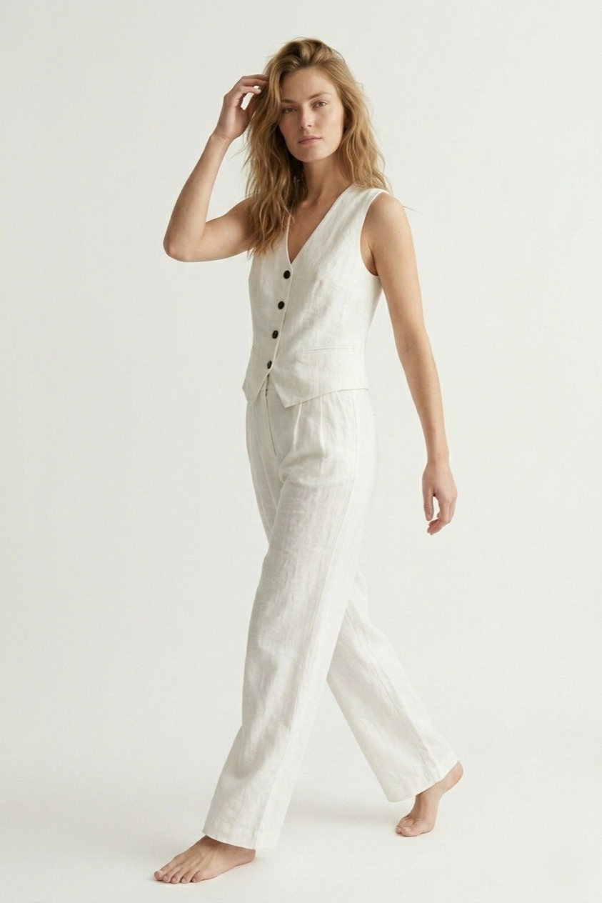 Plissé Wide Leg Trousers